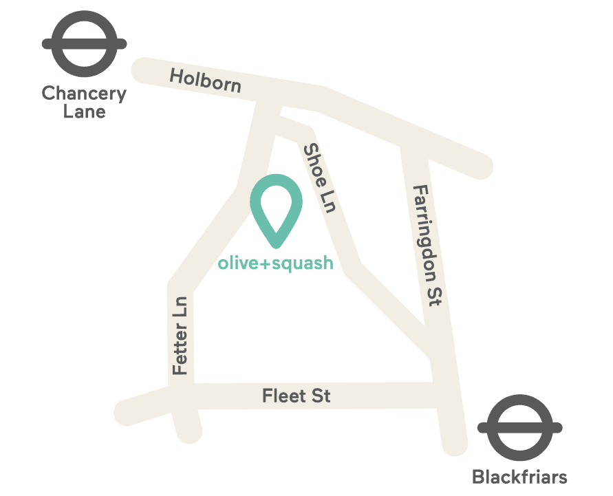 Map showing Olive and Squash Holborn